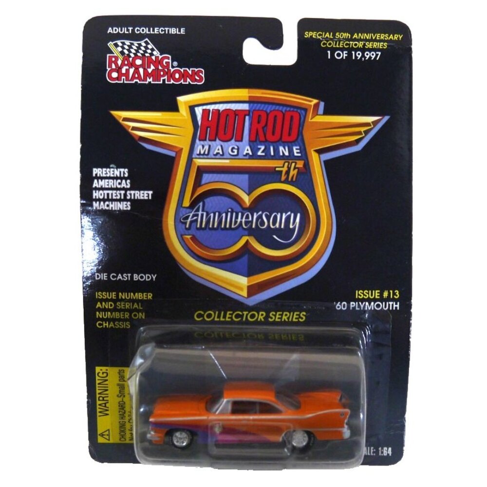 RACING CHAMPIONS 50th Anniversary orange 1960 Plymouth die cast car NEW, PKG DMG